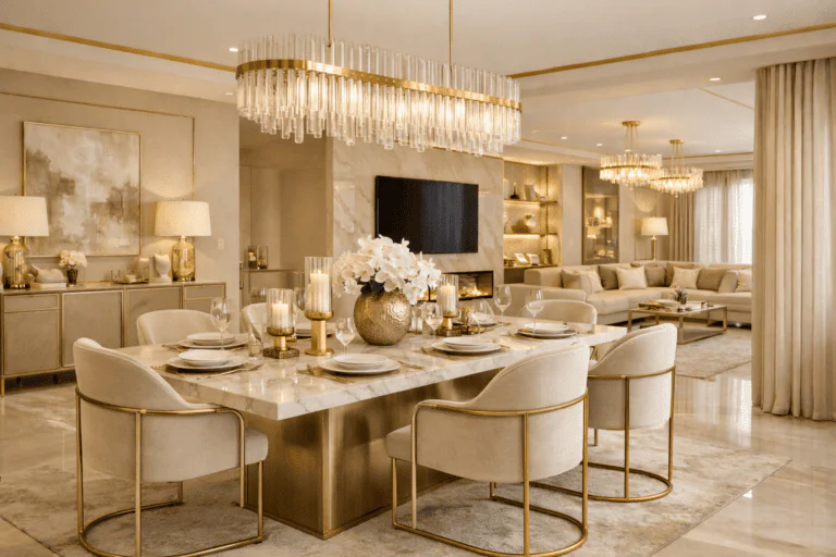 10 Beige and Gold Dining Room Ideas for a Neutral Glam Look