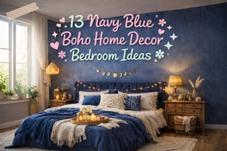 Navy Blue Boho Home Decor Bedroom Ideas