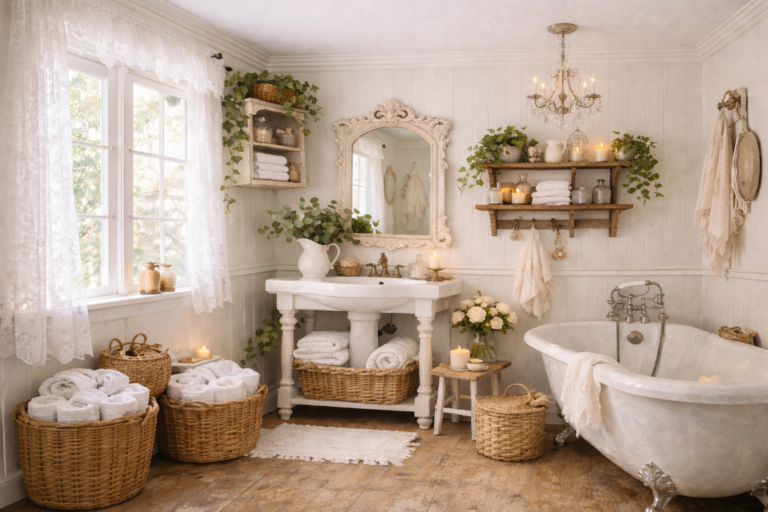 Romantic Shabby Chic Bathroom Decor Ideas
