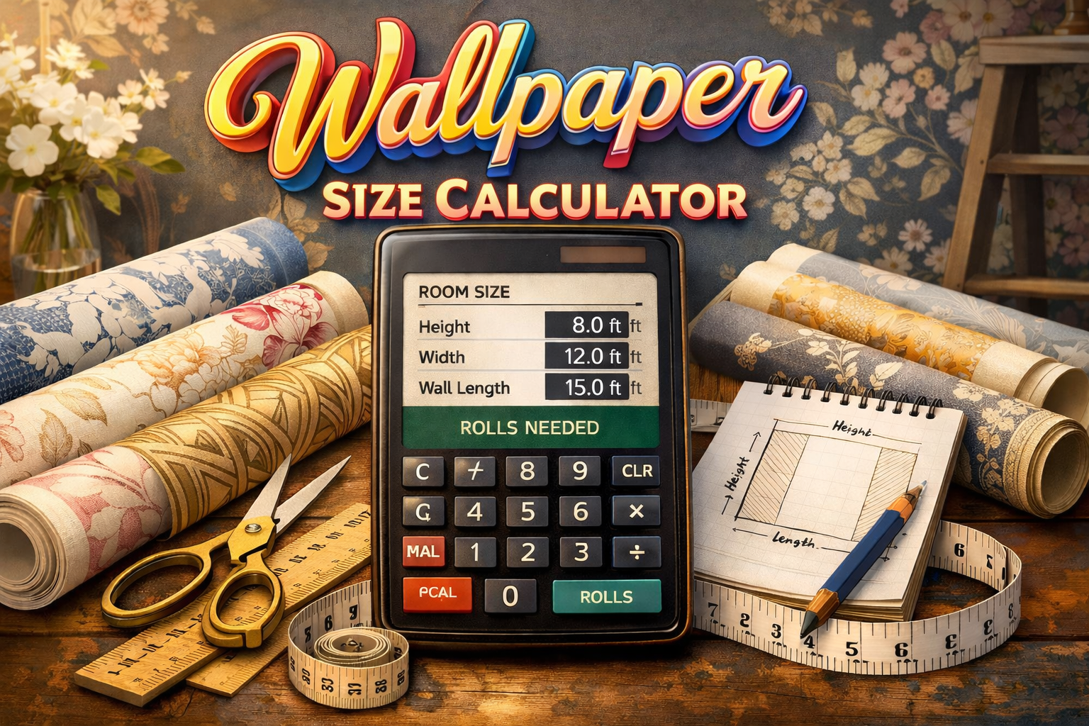 Wallpaper Calculator With Repeat