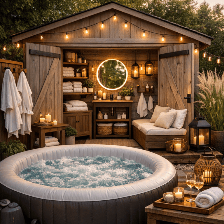 Inflatable jacuzzi outdoor ideas 13