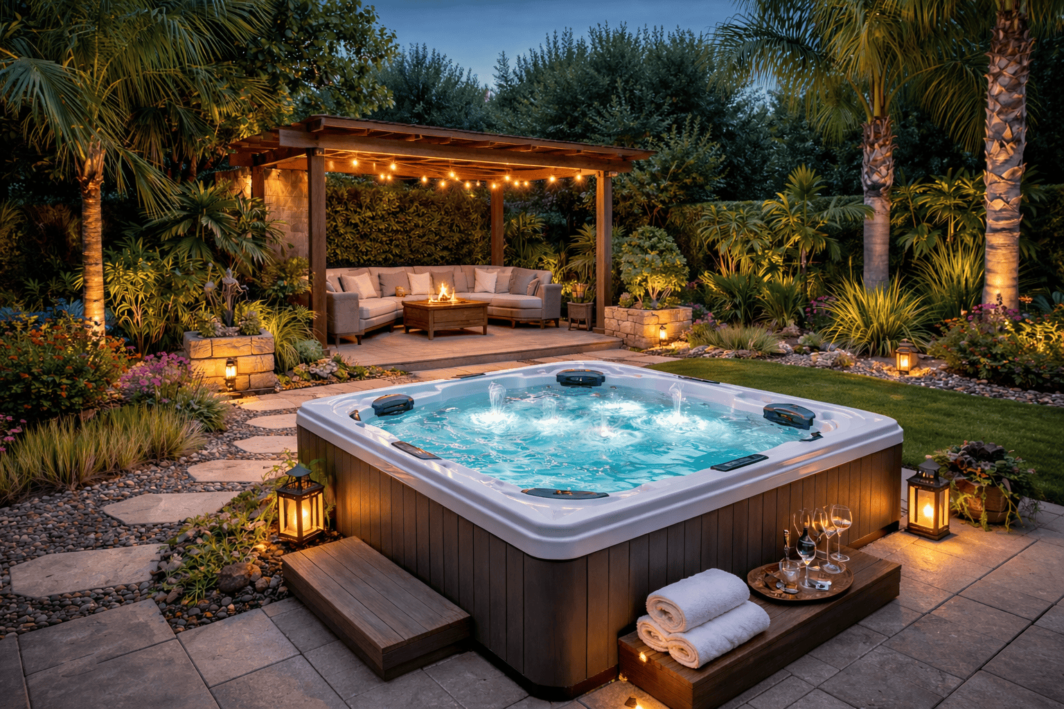 How to Turn a Basic Backyard into a Dream Jacuzzi Oasis (Before & After)
