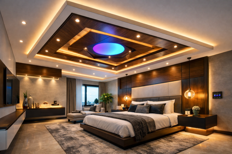 Luxury Tray Ceiling Lighting Ideas for Master Bedroom
