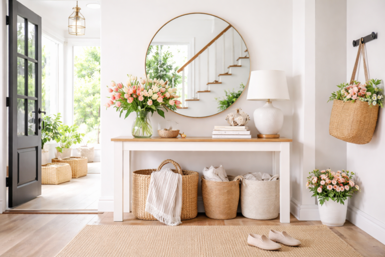 entryway table decor