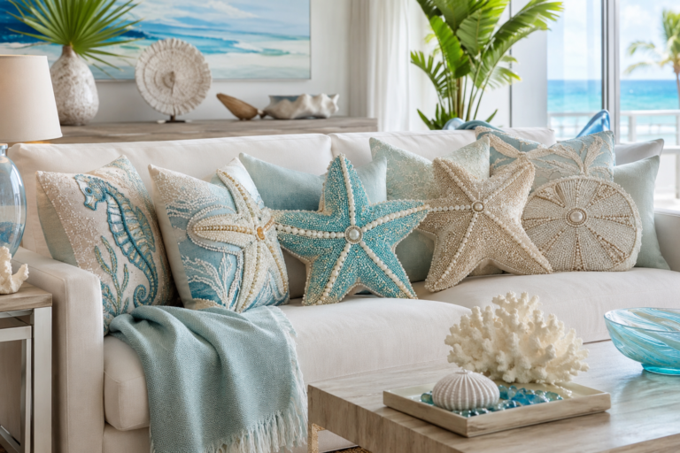 Coastal decor pillows