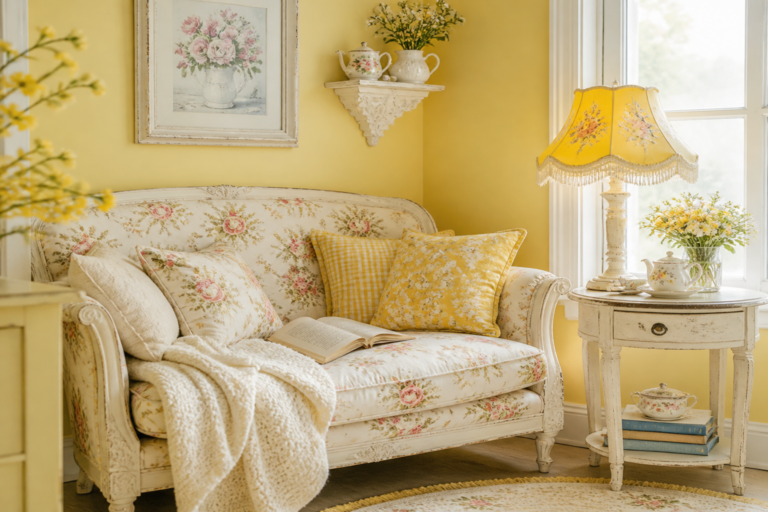 Shabby Chic yellow decor