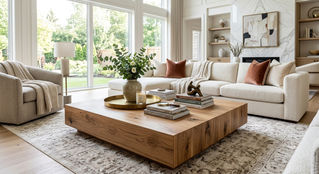 Large Oversized Wood Coffee Table