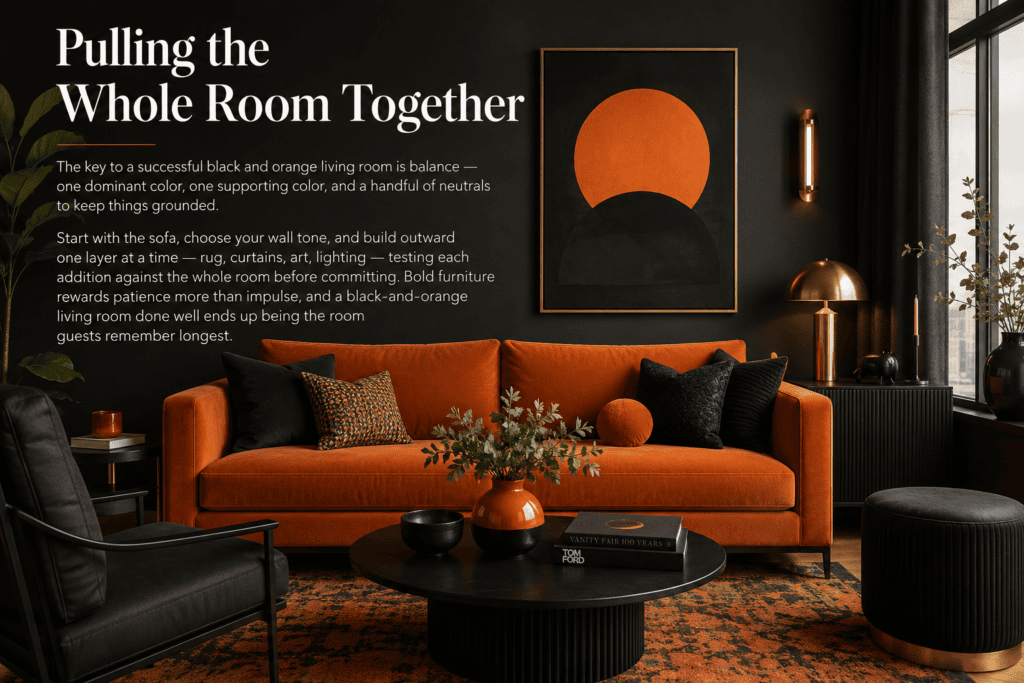 Black and Orange Sofa