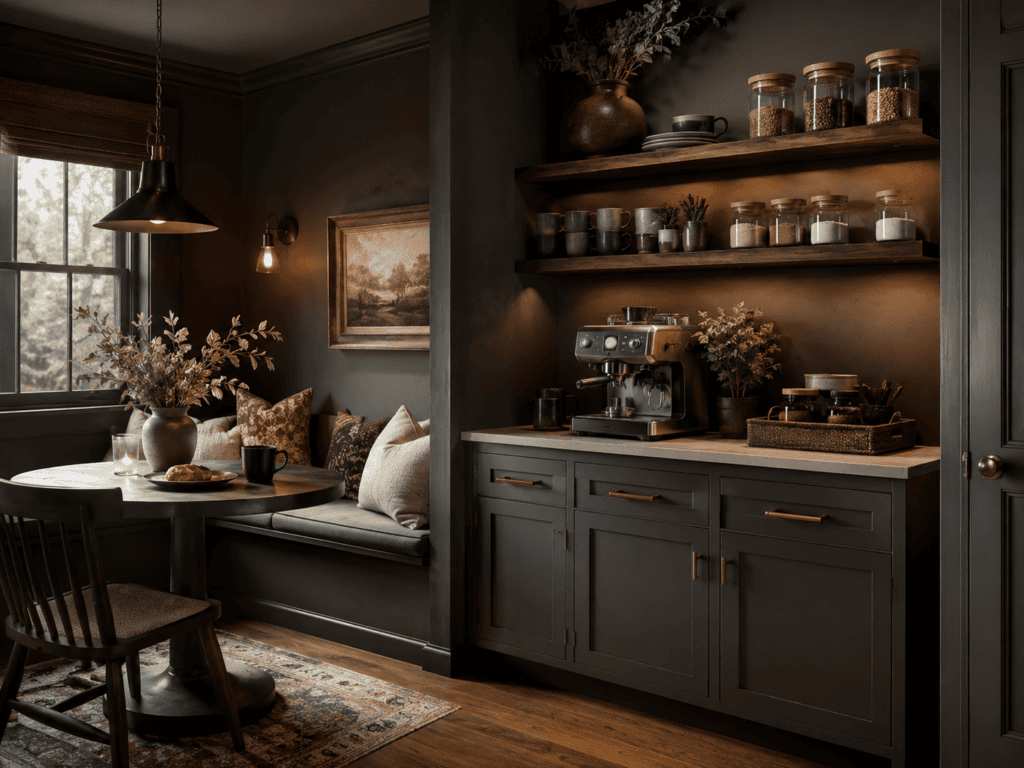 Moody Breakfast Nook Ideas13
