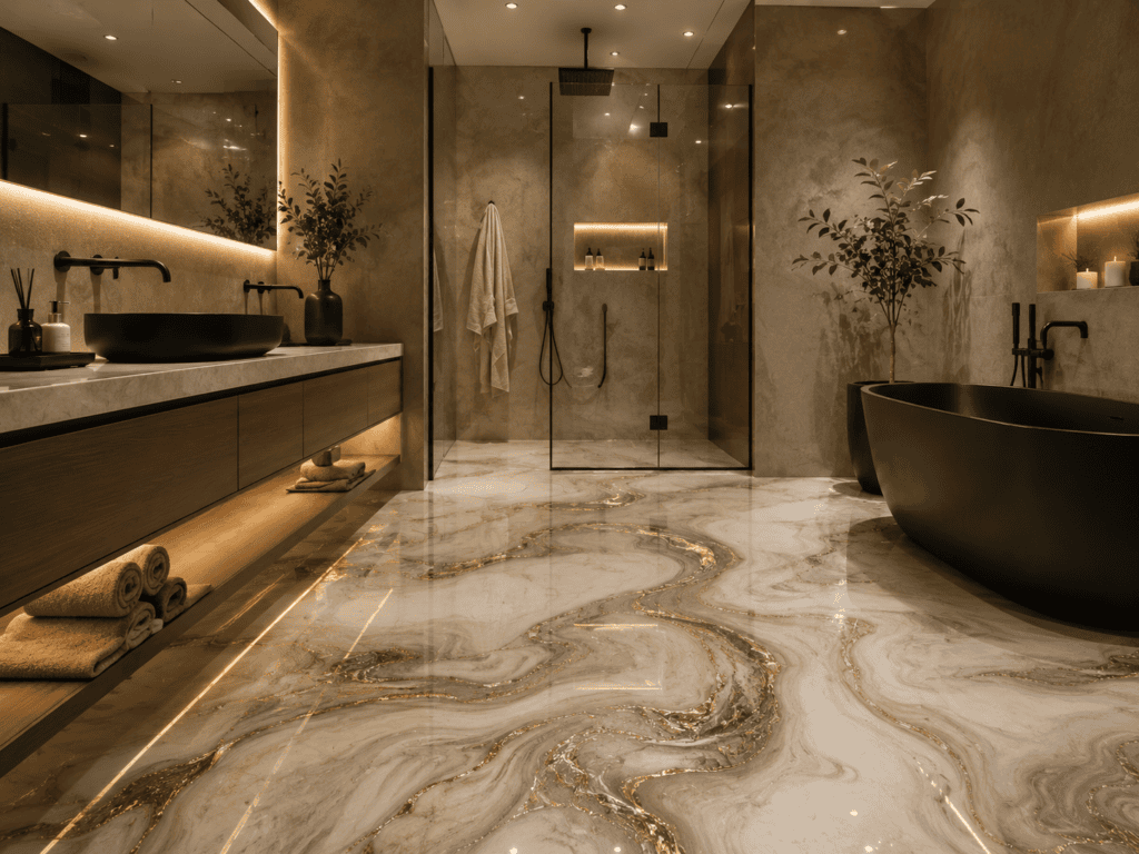 marble epoxy flooring luxury