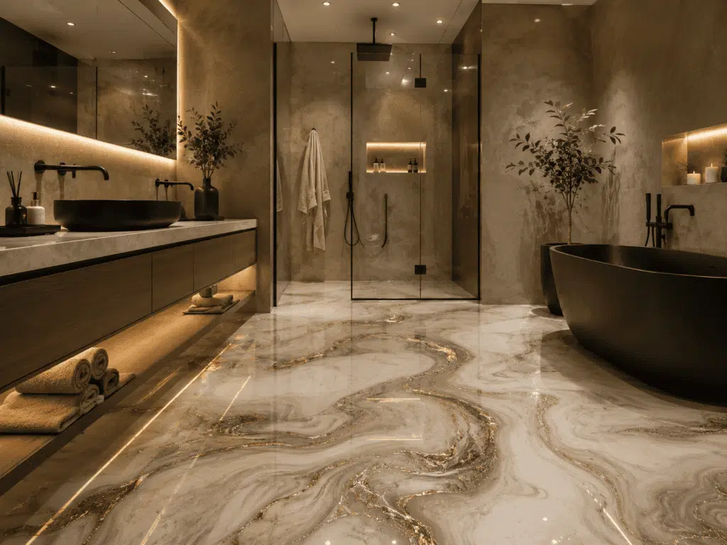 marble epoxy flooring luxury