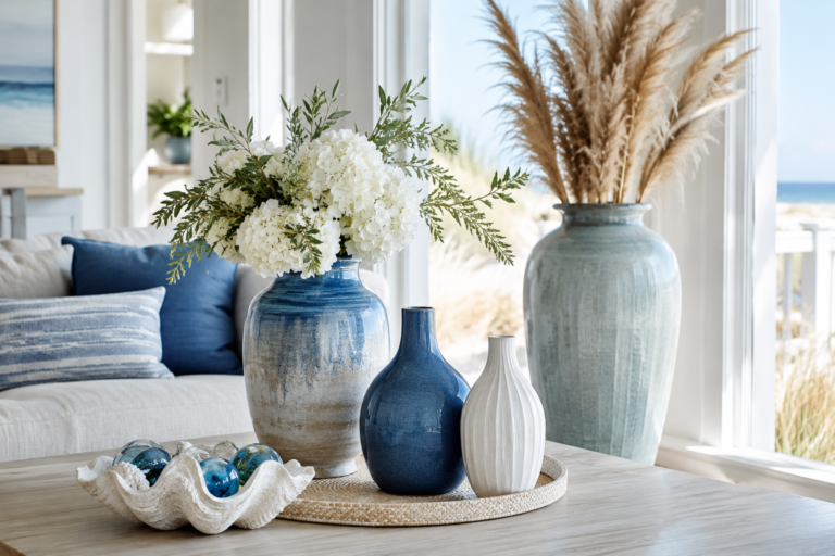 coastal decor vases