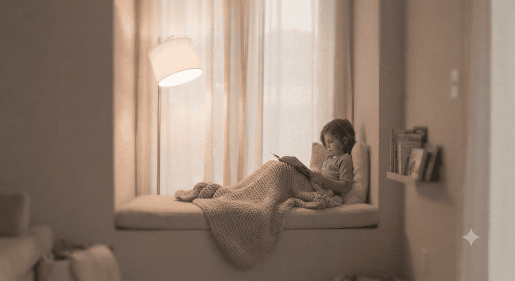 Cozy window reading nook 6