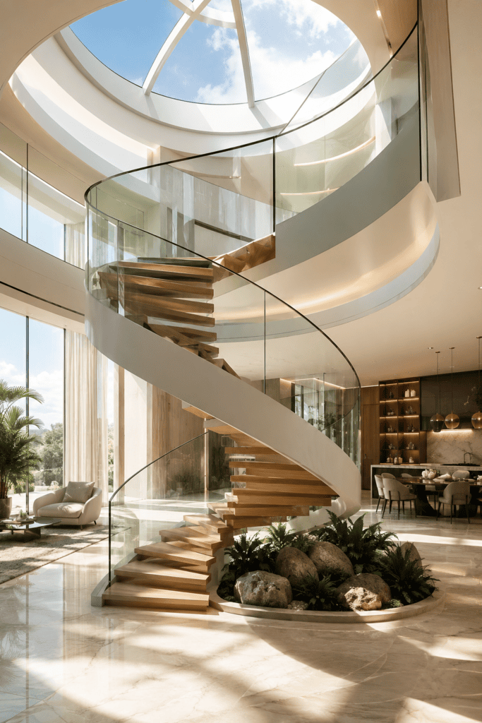 Penthouse spiral staircase designs 6