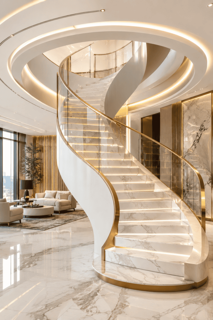 Penthouse spiral staircase designs 7
