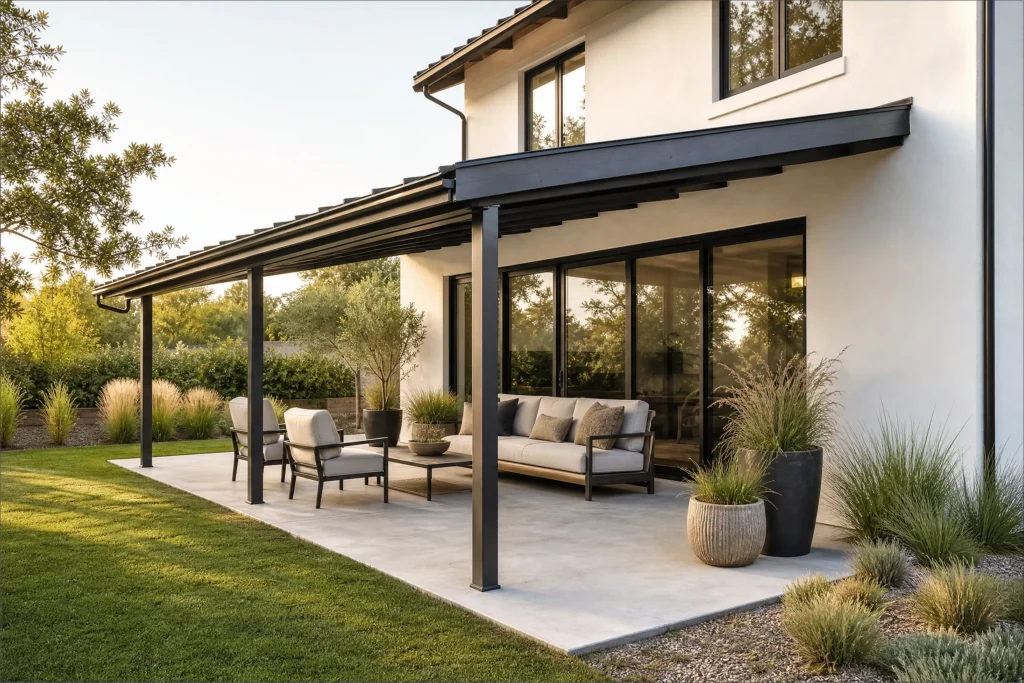 Covered Patio Attached to House