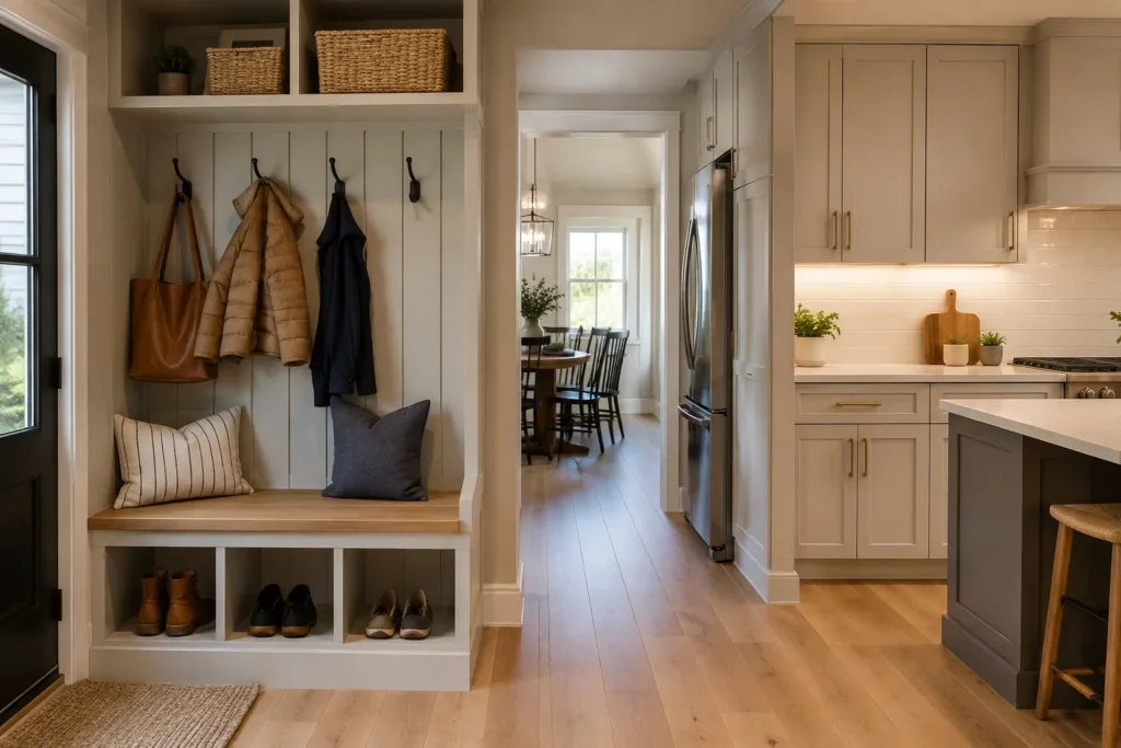mudroom in kitchen-