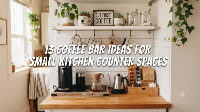13 Coffee Bar Ideas for Small Kitchen Counter Spaces That Save Space & Look Beautiful
