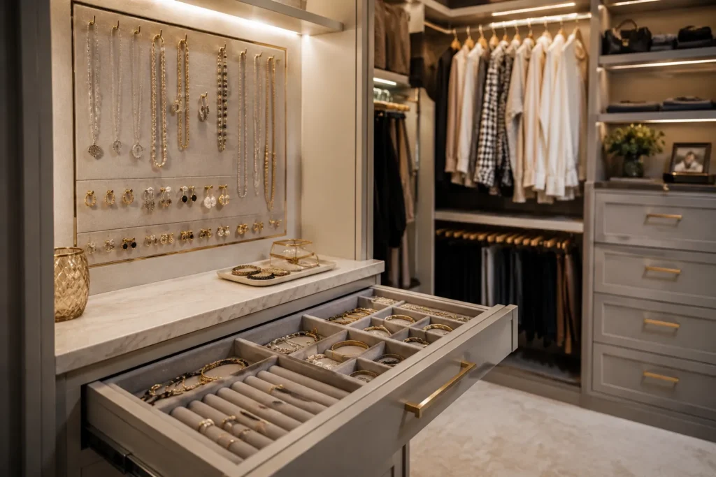 walk in closet jewelry