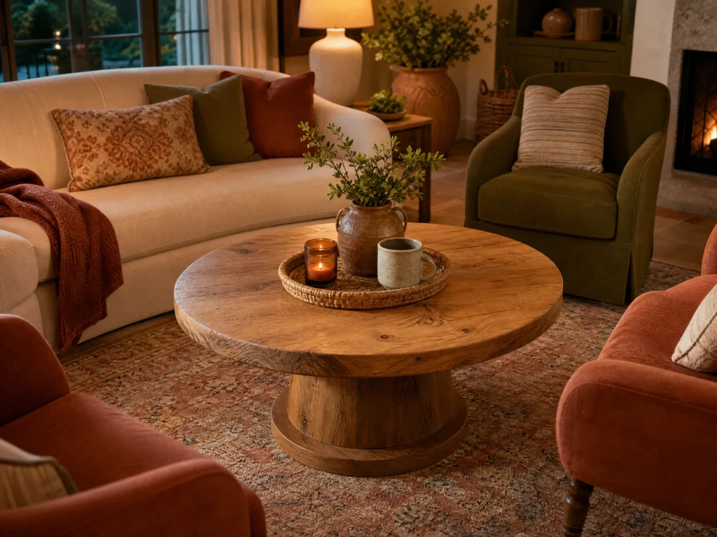 Round Wood Coffee Table