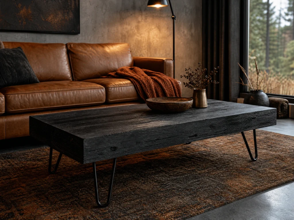 Blackened Wood Coffee Table
