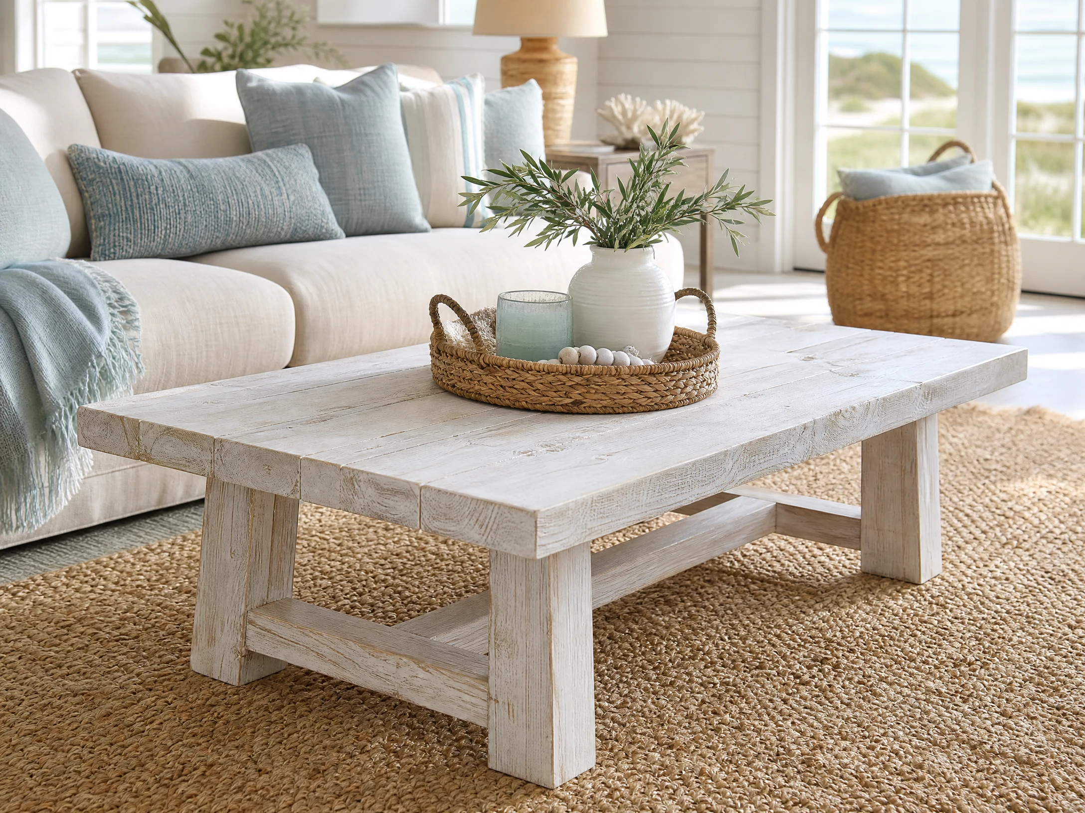 Whitewashed Plank Table