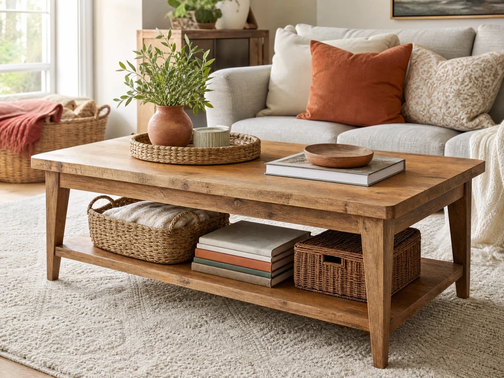 Two-Tier Wood Coffee Table