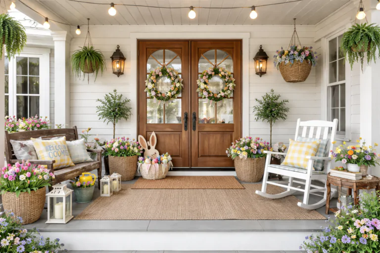 Modern Farmhouse Front Porch Decor for Spring