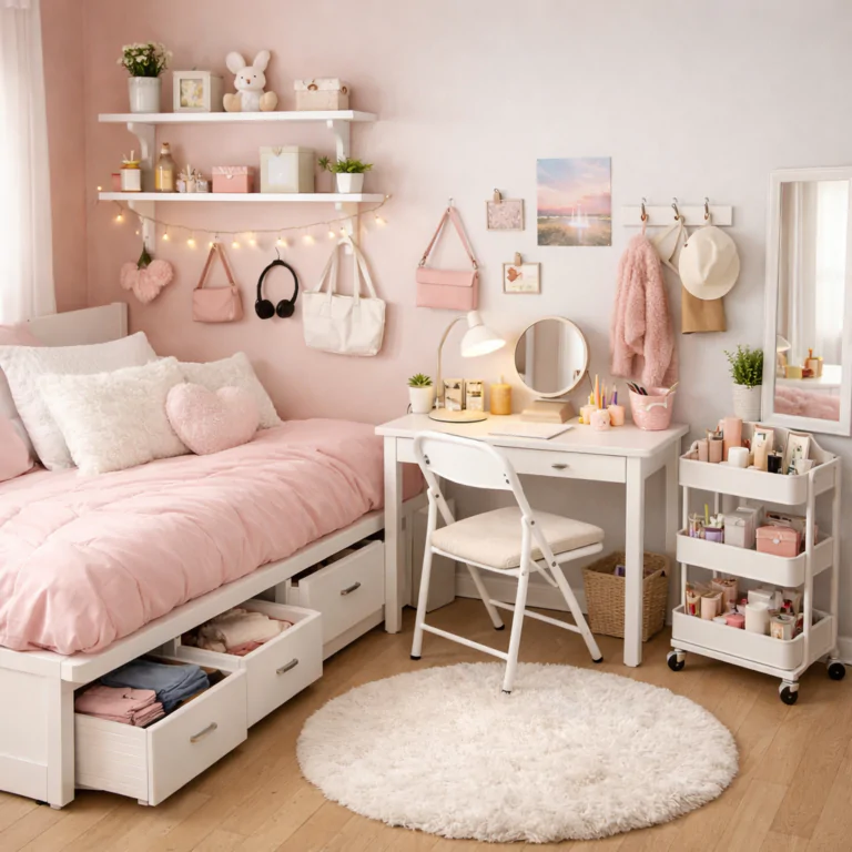 Pink and White Bedroom Ideas for the Ultimate Cozy Girl Room
