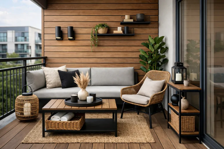 odern balcony decor ideas designed for sleek apartment living.