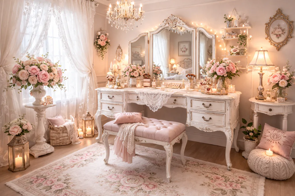 Soft Girl Aesthetic Vanity Setup Inspiration